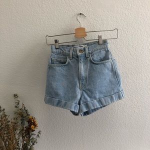 American Apparel high rise denim shorts